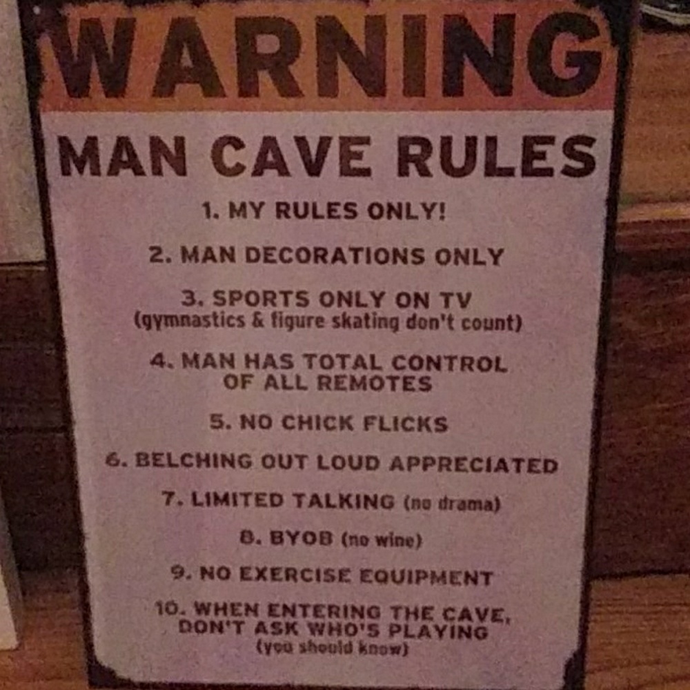 Man cave rules metal sign. New